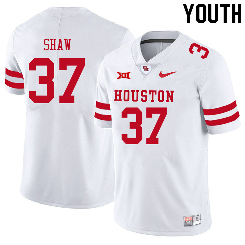 Youth #37 Jamaal Shaw Houston Cougars College Big 12 Conference Football Jerseys Sale-White - Click Image to Close
